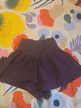 Aerie Purple High-Rise Flared Skort